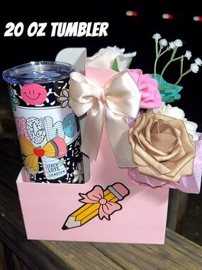 20 oz Floral Graphic Tumbler - Black with Colorful Accents